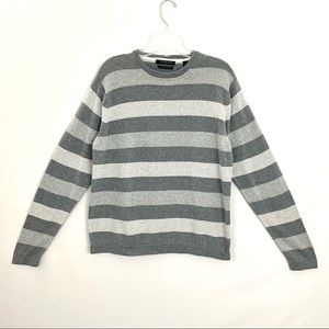 impermeable platinum cashmere cotton blend men’s crew neck grey sweater